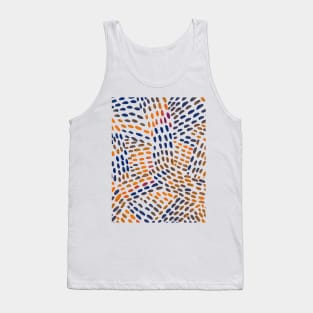 Watercolor dotted lines - orange and blue Tank Top